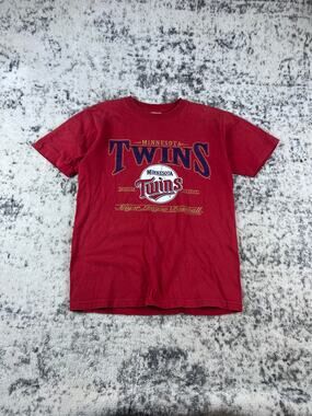 Vintage Minnesota Twins T Shirt Youth 14/16 L Red MLB Baseball CSA Graphic Tee